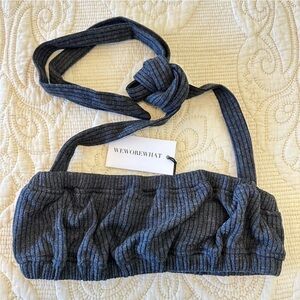 NWT WeWoreWhat halter bra top in dark grey women's size S